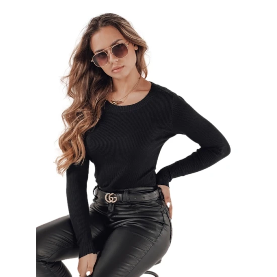 Moteriškas juodas megztinis Gino Palaidinės ir marškiniai