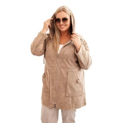 Moteriškas rudas džemperis su gobtuvu Alvor