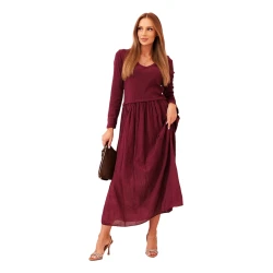 Moteriška bordo ilga suknelė Lumin