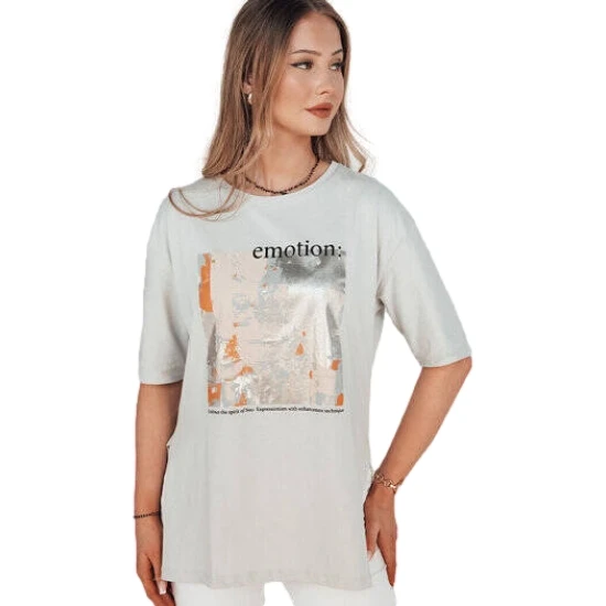 Moteriški pilki marškinėliai Emotion Marškinėliai su užrašais