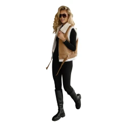 Moteriška ruda odinė liemenė Pixel