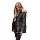Moteriška juodos spalvos striukė su rudu kailiuku Mona