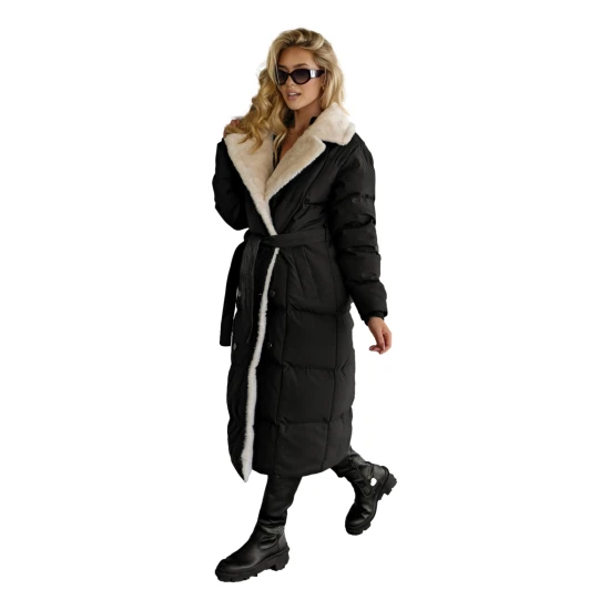 Moteriškas dygsniuotas juodos spalvos striukė Charlot Moteriškos striukės