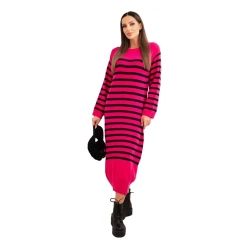 Moteriška dryžuota rožinė suknelė Ender