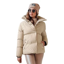 Moteriška žiemeinė šviesiai rusvos spalvos striukė Lari