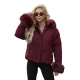 Moteriška žieminė bordo spalvos striukė su kailiuku Evin Striukės