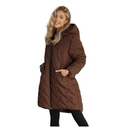 Moteriška žieminė dvipusė ruda striukė su gobtuvu Ela