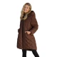 Moteriška žieminė dvipusė ruda striukė su gobtuvu Ela