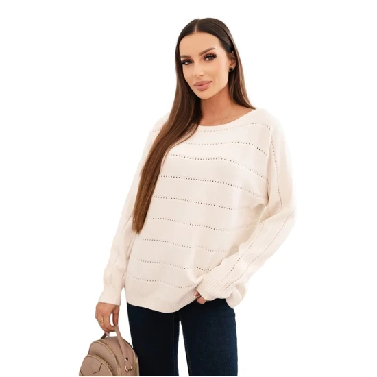 Moteriškas baltos spalvos megztinis Dora Moteriški megztiniai