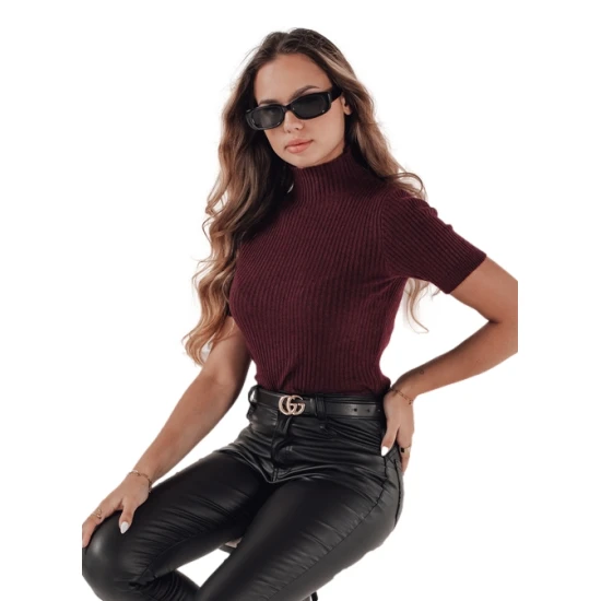 Moteriškas bordo megztinis Bela Moteriški megztiniai