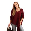 Women's burgundy wool sweater Elvis Women's sweaters