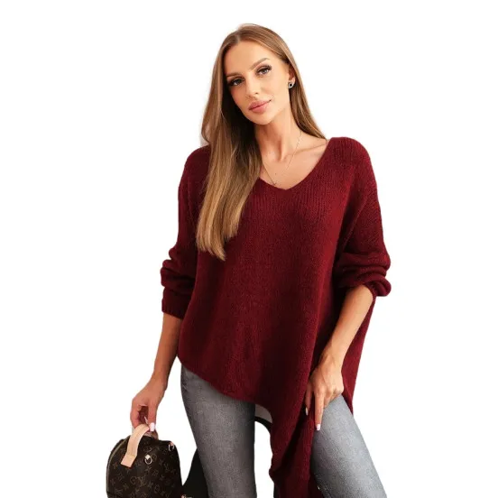Women's burgundy wool sweater Elvis Women's sweaters