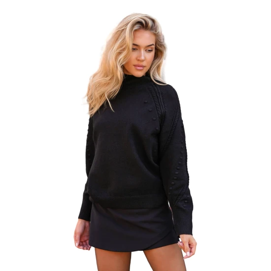 Moteriškas juodas megztinis Bert Moteriški megztiniai