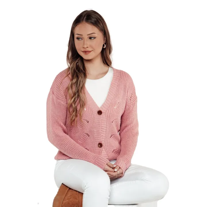 Różowy sweter damski Livi MY2410