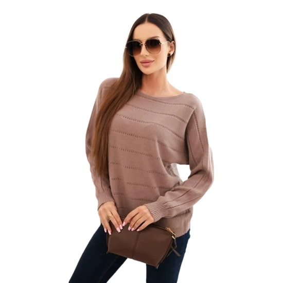 Moteriškas rudos spalvos megztinis Dora Moteriški megztiniai
