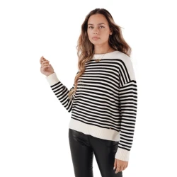 Moteriškas rusvas dryžuotas megztinis Elvara