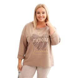 Moteriškas rusvos spalvos džemperis Adore