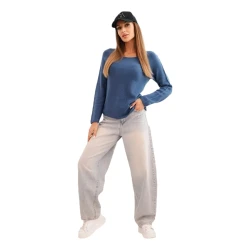 Moteriškas tamsiai mėlynos spalvos megztinis Romil