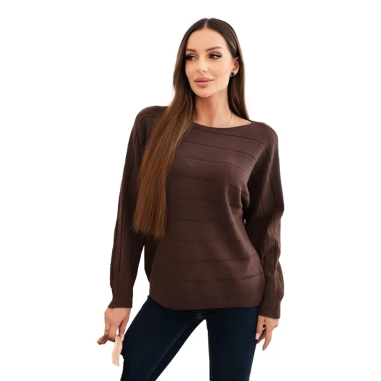 Moteriškas tamsiai rudos spalvos megztinis Dora Moteriški megztiniai