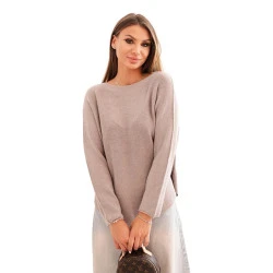 Moteriškas tamsiai rusvos spalvos megztinis Romil