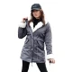 Pilka moteriška striukė su šviesiu kailiu Arctic Moteriškos striukės
