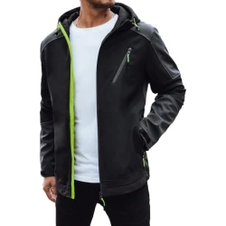 Vyriška juoda striukė su gobtuvu Port