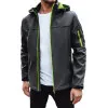 Men's dark grey hooded jacket Retro Men's Jackets and Coats