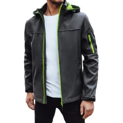 Vyriška tamsiai pilka striukė su gobtuvu Retro