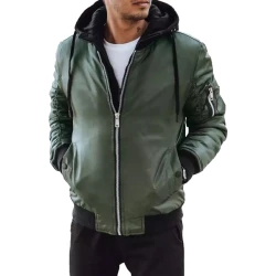 Vyriška žalia striukė su gobtuvu Moon