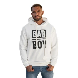 Vyriškas baltas džemperis su gobtuvu Bad