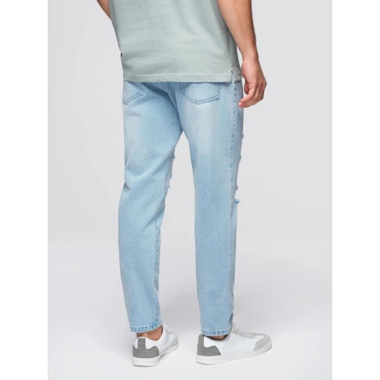 Vyriški šviesiai mėlynos spalvos džinsai Cart Džinsai ir Jogeriai
