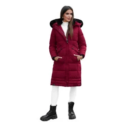 Žieminė ilga moteriška bordo striukė Marni