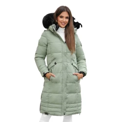 Žieminė ilga moteriška mėtinė striukė Marni