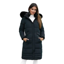 Žieminė ilga moteriška tamsiai mėlyna striukė Marni