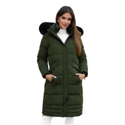 Žieminė ilga moteriška žalia striukė Marni