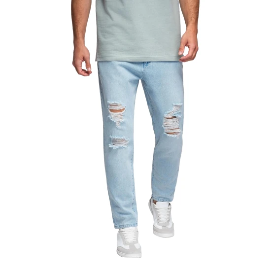 Vyriški šviesiai mėlynos spalvos džinsai Cart Džinsai ir Jogeriai