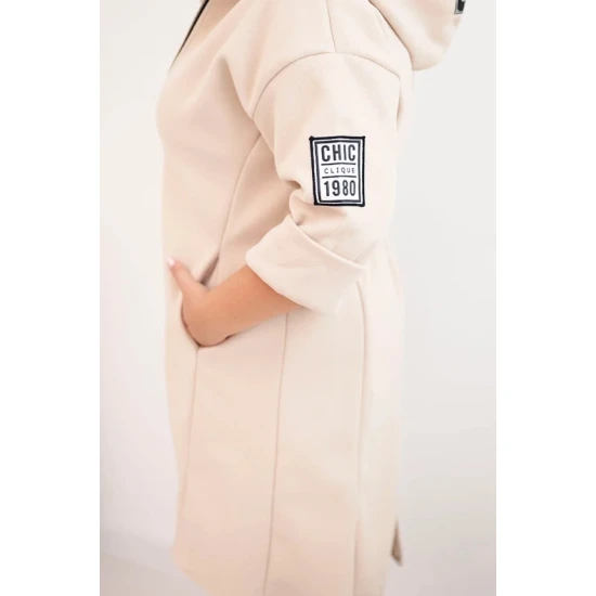 Moteriškas rusvas paltas Lino Moteriškos striukės