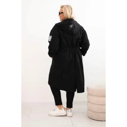 Moteriškas juodas paltas Lino