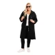 Moteriškas juodas paltas Lino Moteriškos striukės