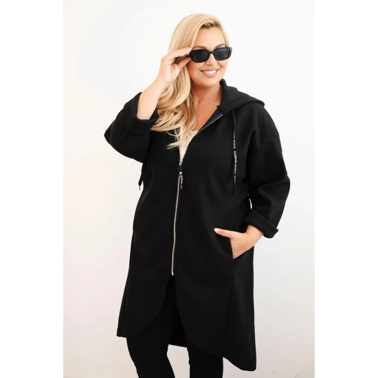 Moteriškas juodas paltas Lino Moteriškos striukės