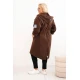 Moteriškas rudas paltas Lino Moteriškos striukės