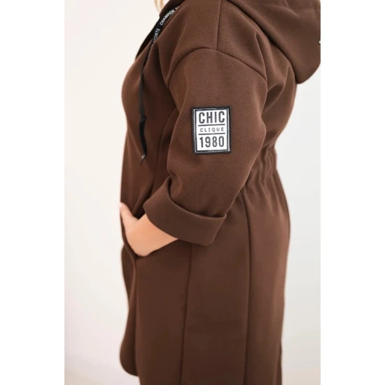 Moteriškas rudas paltas Lino Moteriškos striukės
