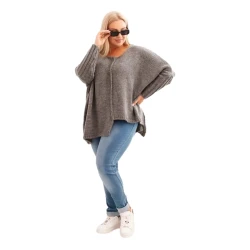 Moteriškas tamsiai pilkas megztinis Lori