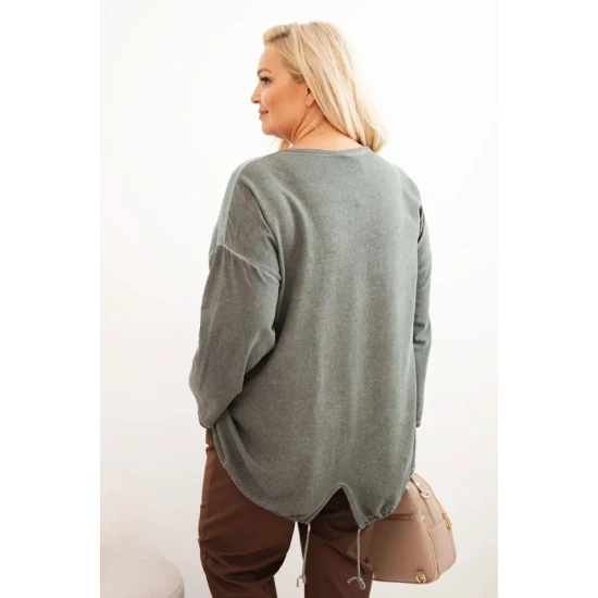 Moteriškas chaki megztinis Love Moteriški megztiniai