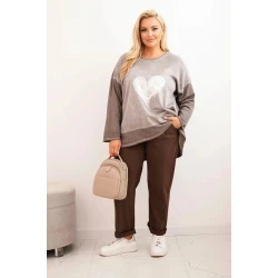 Moteriškas rusvas megztinis Love