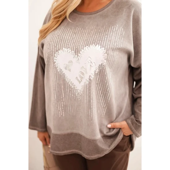 Moteriškas rusvas megztinis Love Moteriški megztiniai