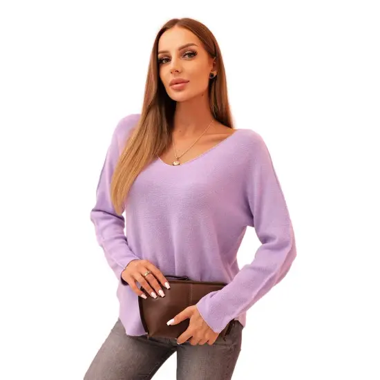 Moteriškas violetinis megztinis Remo Moteriški megztiniai
