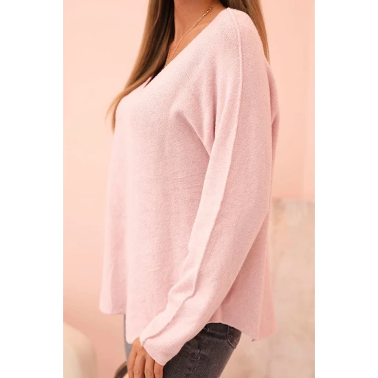 Moteriškas šviesiai rožinis megztinis Remo Moteriški megztiniai