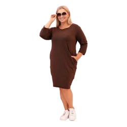 Moteriška tamsiai ruda suknelė Self