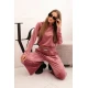 Moteriškas rožinis aksominis komplektas Rizo Moteriški komplektai